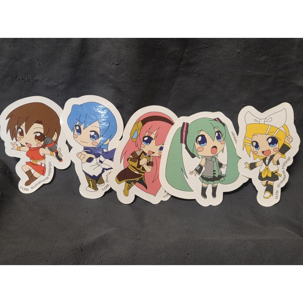 OFFICIAL CRYPTON FM Hatsune Miku Chibi Stickers, 5 PCS, Vocaloid Stickers